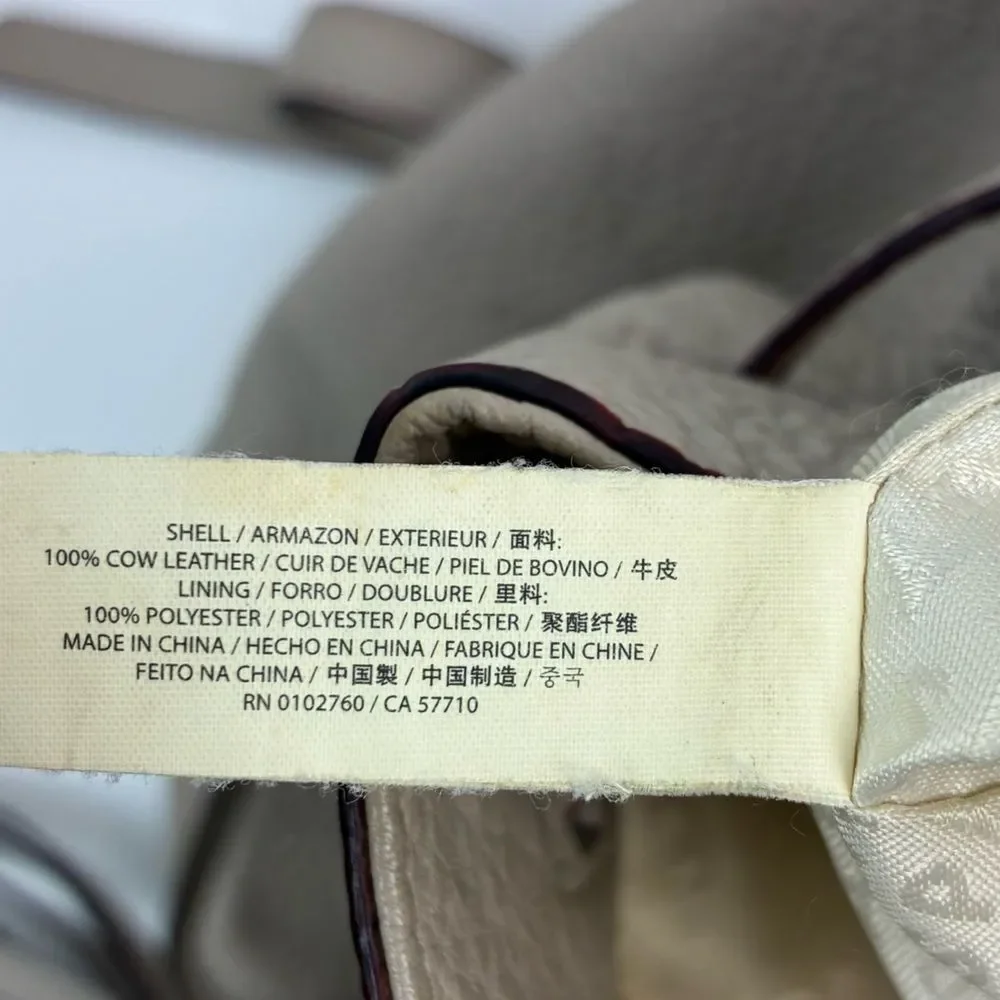 Kate Spade NY Wilder Grey Street Pebble Leather Drawstring Flap Backpack Leather